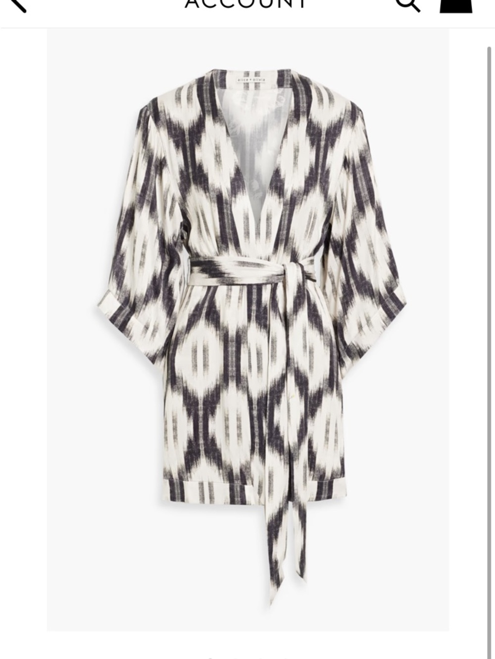 Domino printed satin-jacquard kimono